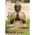 Best selling religious metal craft cast brass sitting praying buddha statue